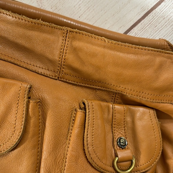 Gently used Tan leather shoulder from Anthropologie by Rough Roses - Picture 13 of 14